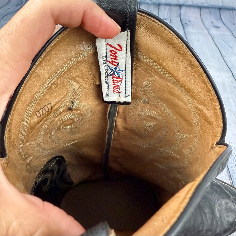 Vintage Exotic Tony Lama El Rey Genuine Ostrich Western Cowboy Boots Men’s 9 D - Picture 10 of 10
